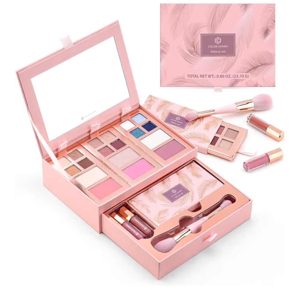 Eyeshadow Palette traveling size- Pink, Blue, and Brown Shades women teen gift